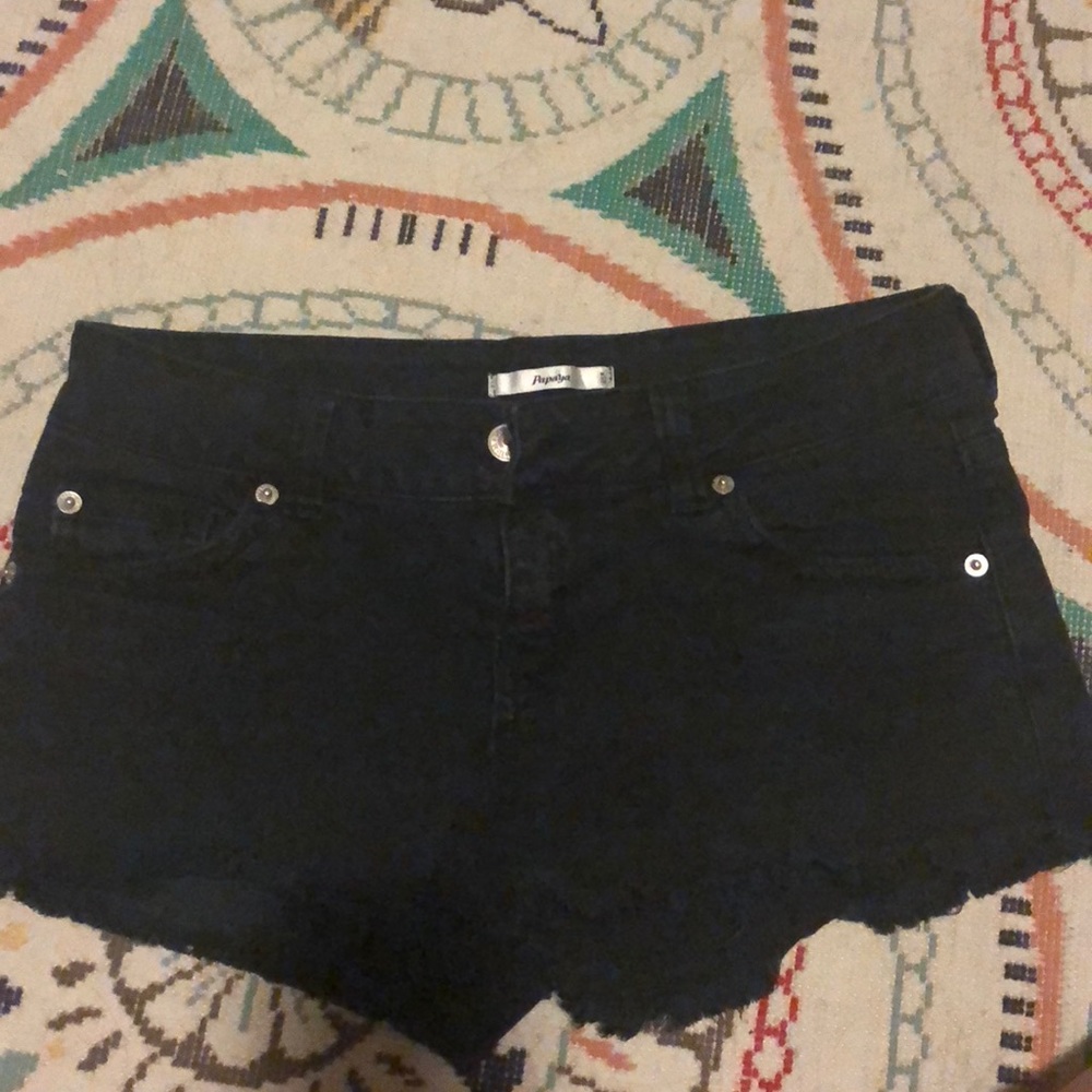 black shorts